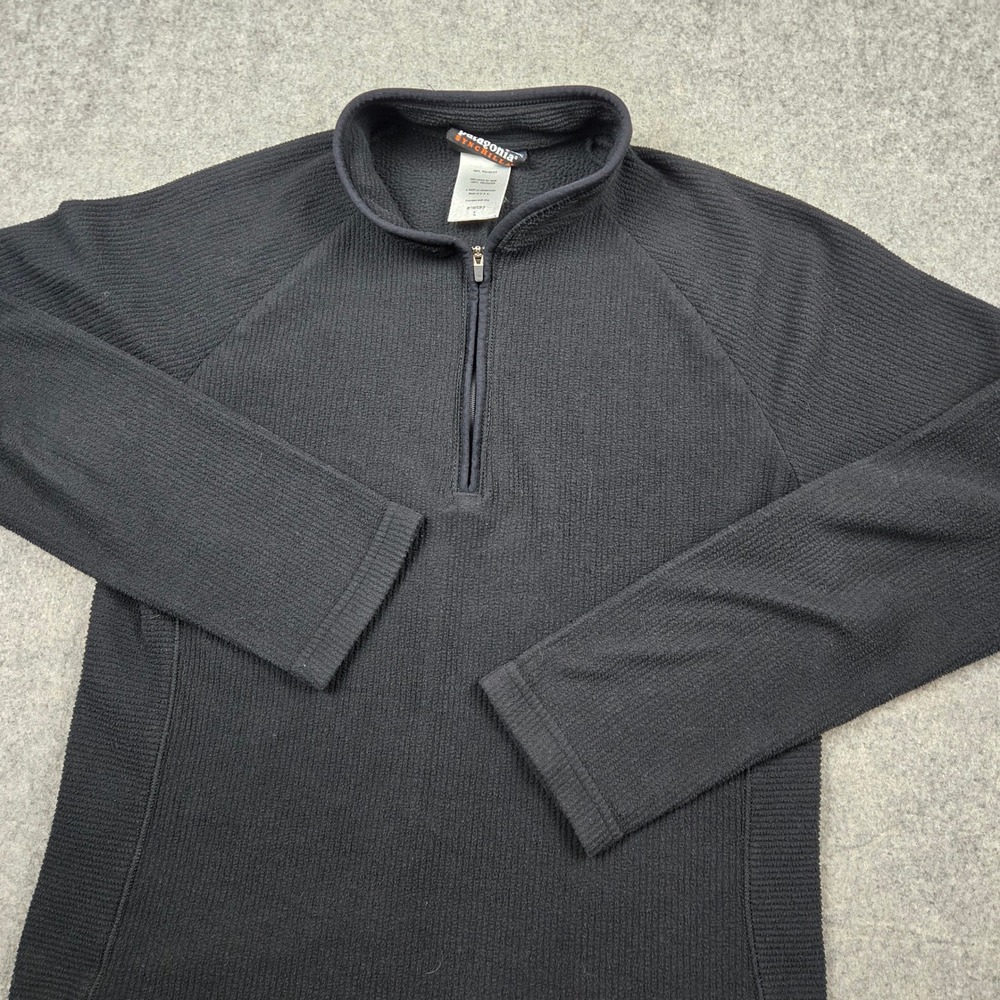 Vintage Patagonia Synchilla Fleece Pullover Womens Large Black 1/4 Zip USA
